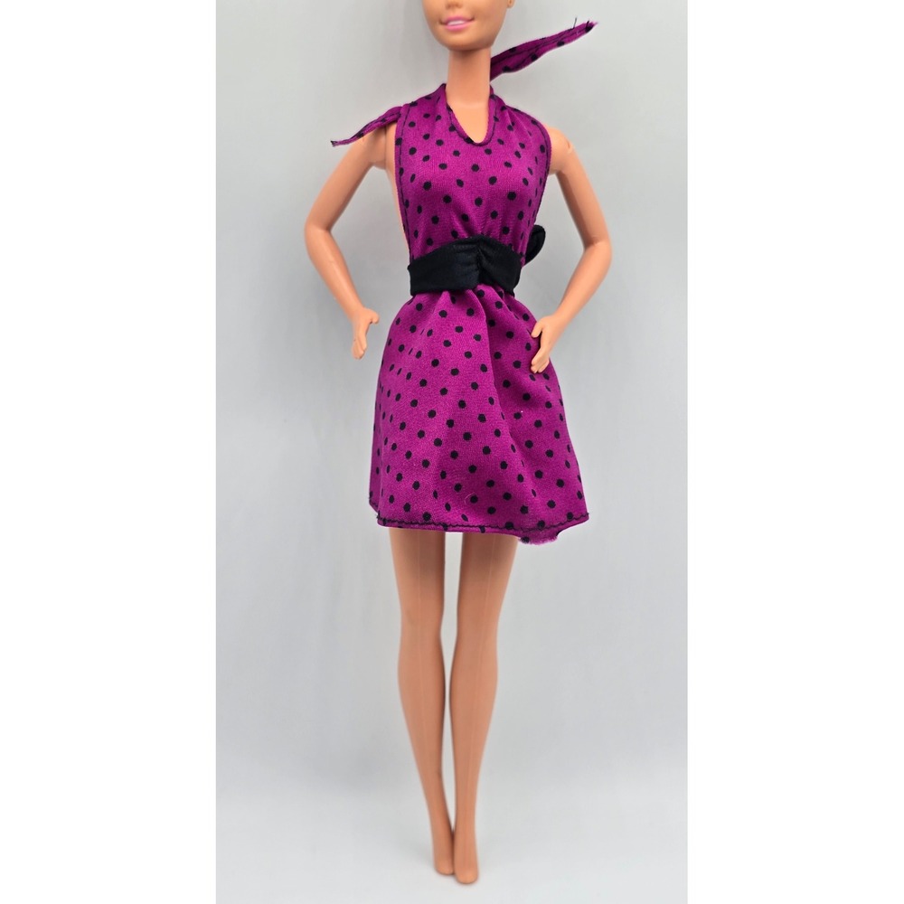 1984 Barbie Fashion Fun #4804 Vintage‎ Halter Dress Purple Polka Dot